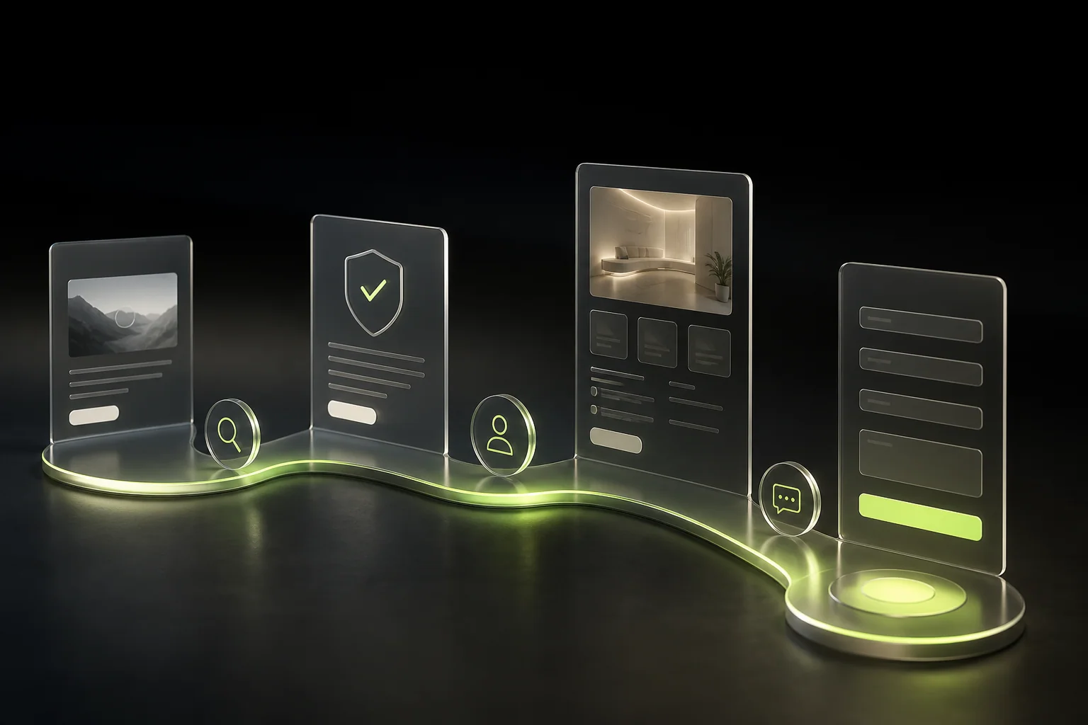 Web Sitesi Hasta Yolculuğu Sağlık web sitesinde keşiften güven ve iletişim aksiyonuna uzanan kullanıcı yolculuğu görseli